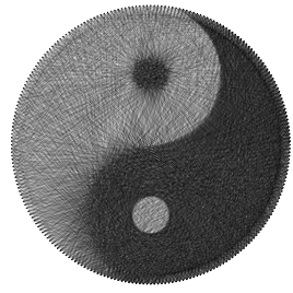 Ready to make Yin and Yang Symbols string art scheme
