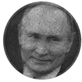 Ready to make Vladimir Putin Politicians portraits string art scheme