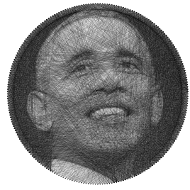Ready to make Barack Obama Politicians portraits string art scheme