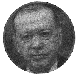 Ready to make Recep Tayyip Erdogan Politicians portraits string art scheme