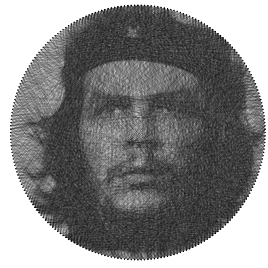 Ready to make Che Guevara Politicians portraits string art scheme