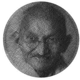 Ready to make Mahatma Gandhi Politicians portraits string art scheme
