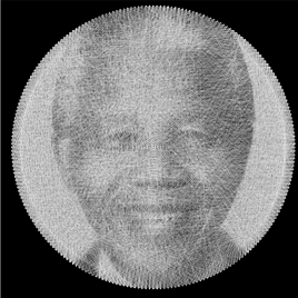 Ready to make Nelson Rolihlahla Mandela (Dark) Politicians portraits string art scheme